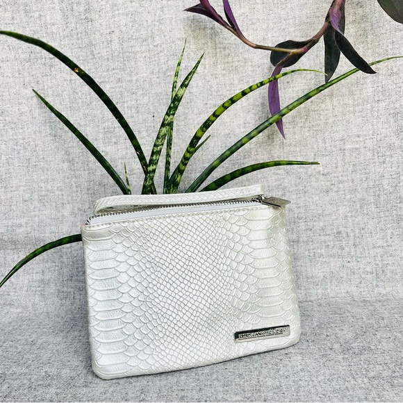 Silver faux leather snake print Rodan & Fields clutch or makeup bag. - Picture 2 of 6